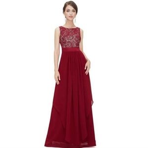 A-line Chiffon Round Neck Evening Dress L